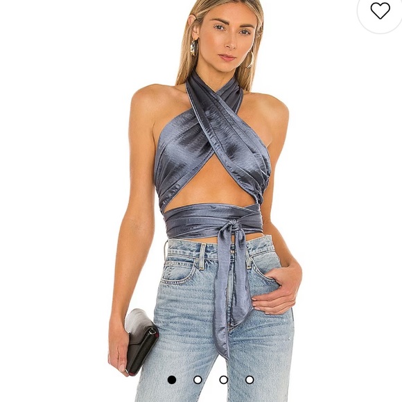 LNA blue wrap top in size small - Picture 2 of 3